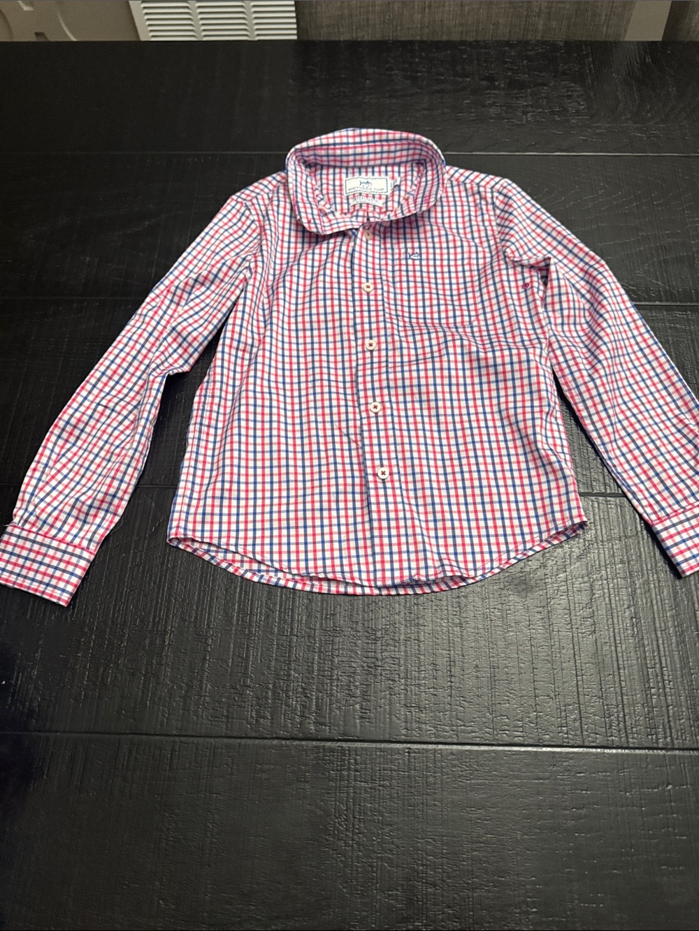 Southern Tide Boys' Red and Blue Check Button-Down Shirt